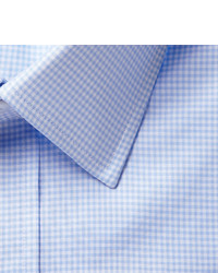 Мужская голубая классическая рубашка в мелкую клетку от Charvet
