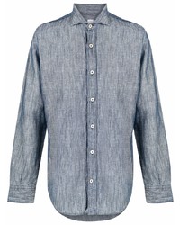 Мужская голубая классическая рубашка из шамбре от Eleventy