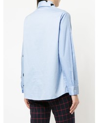 Женская голубая классическая рубашка с вышивкой от Macgraw
