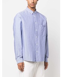 Мужская голубая классическая рубашка с вышивкой от Isabel Marant