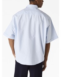 Мужская голубая классическая рубашка с вышивкой от Ami Paris