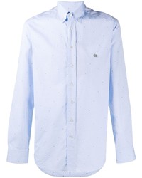 Мужская голубая классическая рубашка с геометрическим рисунком от Etro