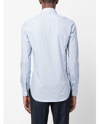 Мужская голубая классическая рубашка с геометрическим рисунком от Canali
