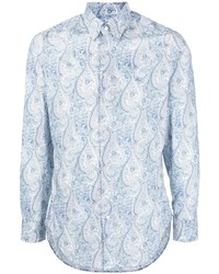 Мужская голубая классическая рубашка с "огурцами" от Etro