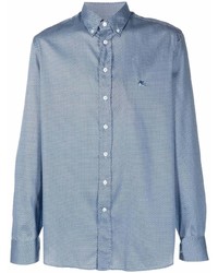 Мужская голубая классическая рубашка с принтом от Etro