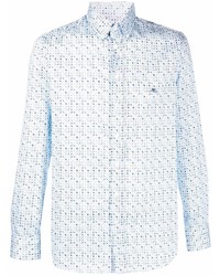 Мужская голубая классическая рубашка с принтом от Etro