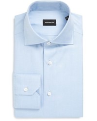 Голубая классическая рубашка с узором "в ёлочку"