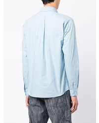 Мужская голубая классическая рубашка с цветочным принтом от Kenzo