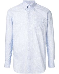 Мужская голубая классическая рубашка с цветочным принтом от D'urban