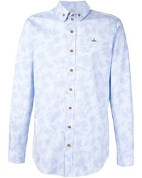 Мужская голубая классическая рубашка с цветочным принтом от Vivienne Westwood