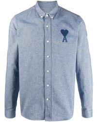 Мужская голубая классическая рубашка от Ami Paris