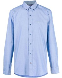 Мужская голубая классическая рубашка от BOSS