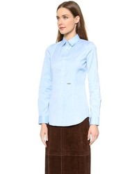 Женская голубая классическая рубашка от Dsquared2