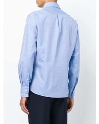 Мужская голубая классическая рубашка от Brunello Cucinelli