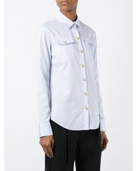 Женская голубая классическая рубашка от Balmain