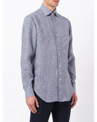 Мужская голубая классическая рубашка от Kiton