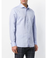 Мужская голубая классическая рубашка от Borriello