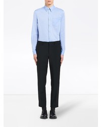 Мужская голубая классическая рубашка от Prada