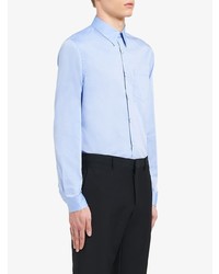 Мужская голубая классическая рубашка от Prada