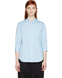 Женская голубая классическая рубашка от Comme des Garcons
