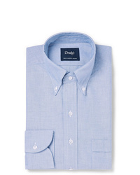 Мужская голубая классическая рубашка от Drake's