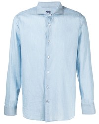 Мужская голубая классическая рубашка от Fedeli