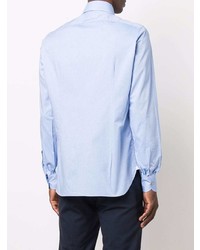 Мужская голубая классическая рубашка от Borrelli