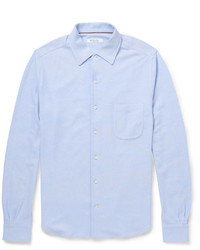 Мужская голубая классическая рубашка от Loro Piana