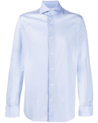 Мужская голубая классическая рубашка от Mazzarelli