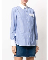 Женская голубая классическая рубашка от Tory Burch