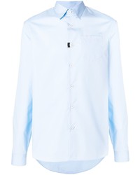 Мужская голубая классическая рубашка от Prada