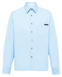 Мужская голубая классическая рубашка от Prada