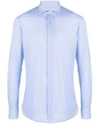 Мужская голубая классическая рубашка от Traiano Milano