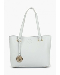 Голубая кожаная большая сумка от Baggini