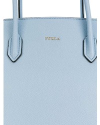 Голубая кожаная большая сумка от Furla