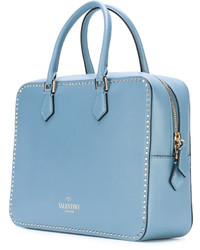 Голубая кожаная большая сумка от Valentino