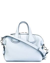 Голубая кожаная большая сумка от Givenchy