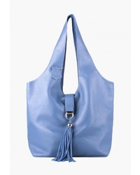 Голубая кожаная большая сумка от L-Craft