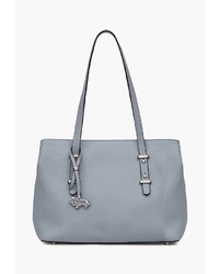 Голубая кожаная большая сумка от Labbra