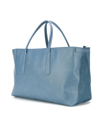 Голубая кожаная большая сумка от Zanellato