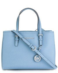 Голубая кожаная большая сумка от MICHAEL Michael Kors