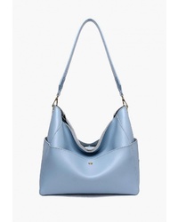 Голубая кожаная большая сумка от Mironpan
