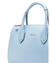 Голубая кожаная большая сумка от Furla