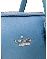 Голубая кожаная большая сумка от Kate Spade