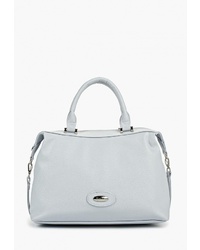 Голубая кожаная большая сумка от Savio