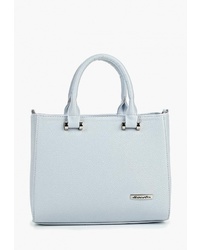 Голубая кожаная большая сумка от Savio