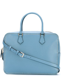 Голубая кожаная большая сумка от Valentino
