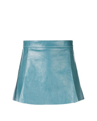 Голубая кожаная мини-юбка от Chloé