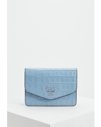 Голубая кожаная поясная сумка от DKNY