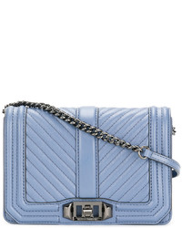 Женская голубая кожаная стеганая сумка от Rebecca Minkoff